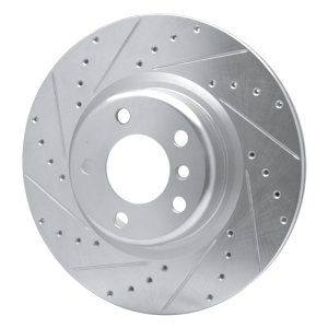 BMW 230I Brake Rotor (1) - Rear Left - R1 Concepts - Drilled & Slotted - Silver - `12-`20